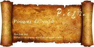 Posgay Évald névjegykártya